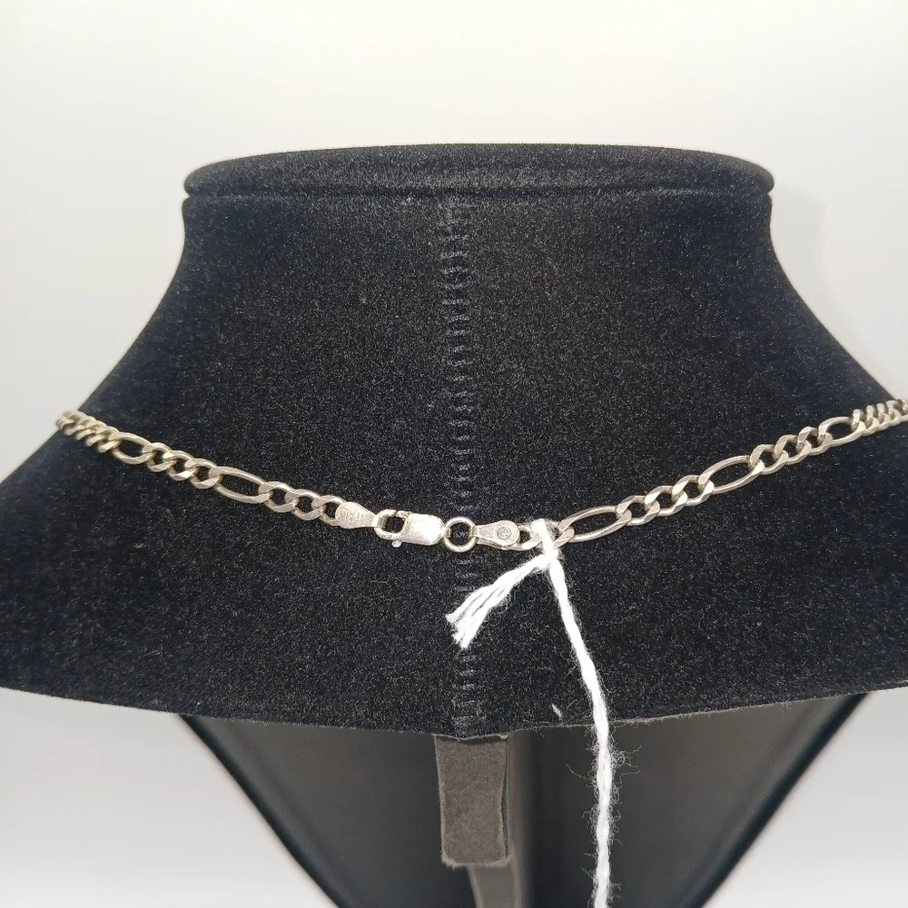 Sterling Silver Figaro Necklace 11" 3.9mm 11.79 grams - Picture 3 of 3